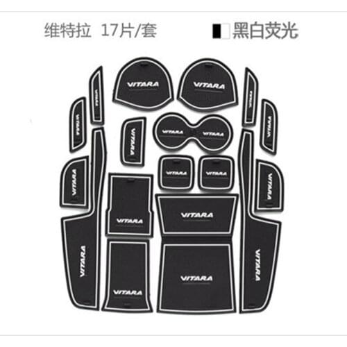 FOR 2015 2016 2017 Suzuki vitara Gate Slot Pad Non-slip Cup Mats Anti Slip Door Groove Mat Sticker Car Accessories
