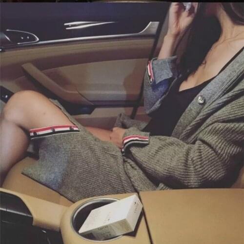 2021Women long Cardigan spring and autumn cashmere sweater O-Neck sweaters female Korean version knitted cardigan Ladies coat