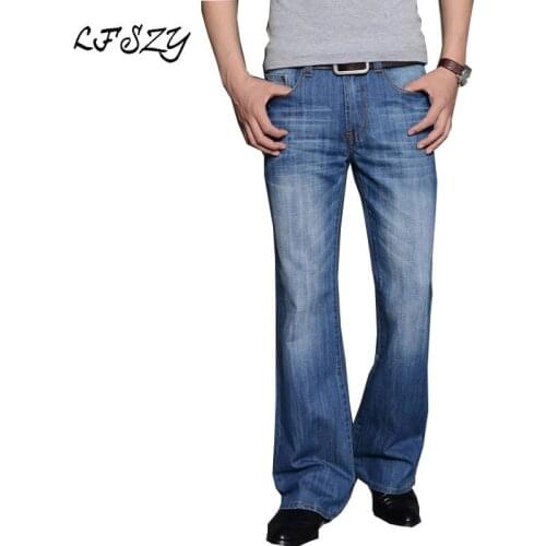 2020 Mens Modis Big Flared Jeans Boot Cut Leg Flared Loose Fit high Waist Male Designer Classic Denim Jeans Pants Biker jeans