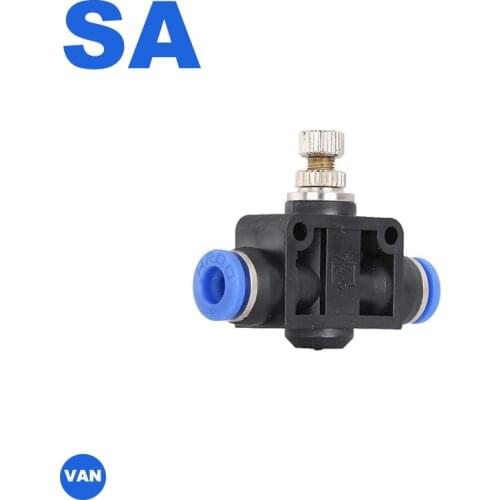 SA 4-12mm throttle valve Air Flow Speed Control Valve Tube Water Hose Pneumatic Push In Fittings