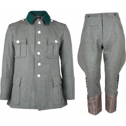 COSPLAY WWII GERMAN M36 OFFICER WOOL FIELD UNIFORM TUNIC & BREECHES