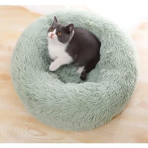 Round Cat Beds House Soft Long Plush Best Pet Dog Bed For Dogs Basket Pet Products Cushion Cat Bed Cat Mat Animals Sleeping Sofa