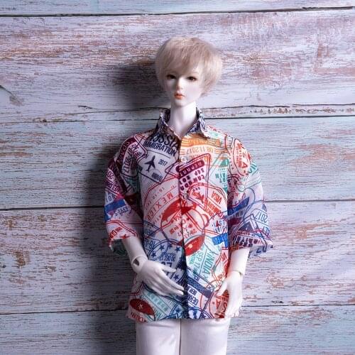 BJD doll dress is suitable for 1/3 SD10 uncle size fashion casual floral blouse holiday blouse short sleeve doll accessories