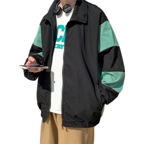 Streetwear casual mens jacket spring autumn windbreaker bomber jackets man fashion patchwork womens coat