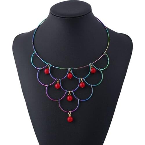 Fish Scale Look Handmade Metal Loop Choker Necklace