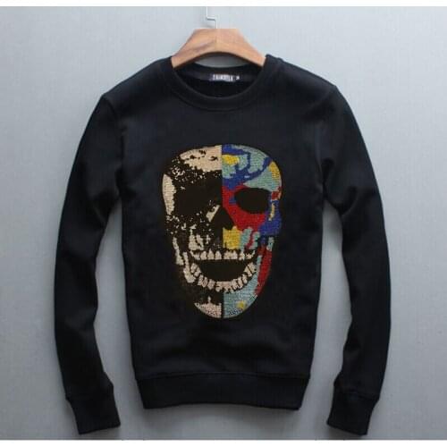 Fashion Warm Hot drill Hoodie Pullover Sweatshirt Casual Hooded Diamonds Autumn Winter