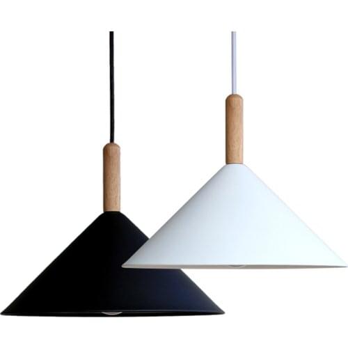 Nordic Design Modern LED Pendant Light Loft Decor Wood Iron Hanging Lamp Dining Room Home Lighting E27 Droplight Luminaire