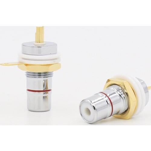 New 8pcs Rhodium Plated RCA Socket RCA female Panel Mount plug Audio Terminal RCA Panel Mount Chassis