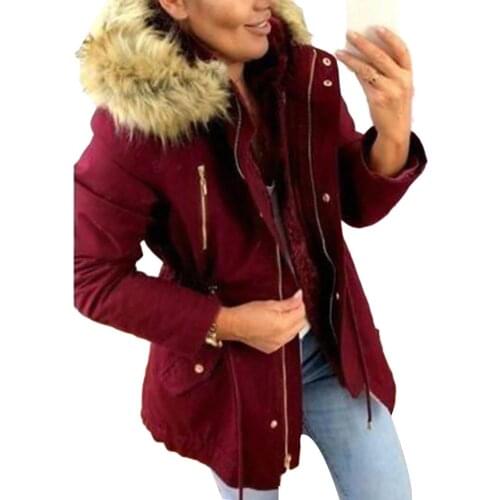 New Down Jacket Female Women Winter Coat Thickening Jacket Women Outwear Slim Parkas Hoodie Long Fur Collar Warm Parka