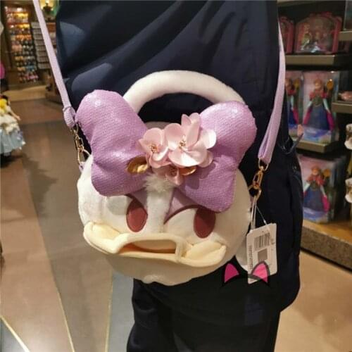 Official Disney Daisy Duck Plush Inclined Shoulder Bag Fashion Casual Bag High Quality Gifts For Friends