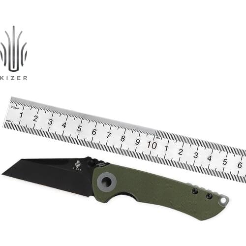 Kizer Hunting Knife Folding Critical Mini V3508A3 Flipper G10 Green 2021 New Outdoor Survival Camping Tactical Knives EDC Knife