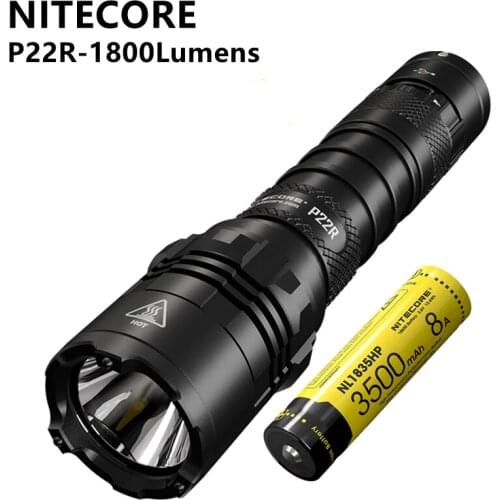 Original NITECORE Tactical Flashlight P22R 1800 lumens Range 1004M One-button Flashing USB-C Rechargeable With 18650 battery