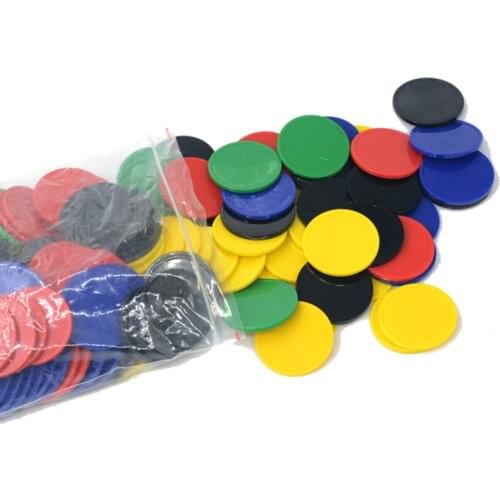 100 Pcs/Lot Plastic Poker Chips 38mm Casino Bingo Game Markers Token Counters Math Tool Board Games Toy Creative Gift 5 Color