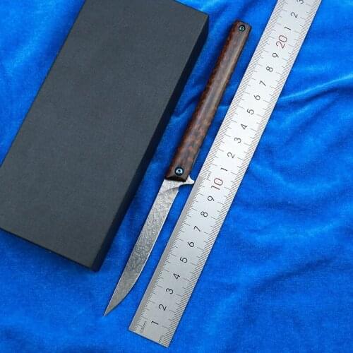 Custom Snake Grain Wooden Handle VG10 Damascus Steel Folding Knife Outdoor Camping Survival Kitchen Knife Fruit Knife EDC Tool