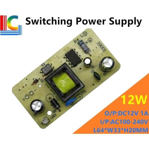 12W AC to DC12V Lighting Transformer Output 1A 1000mA Switching Power Supply For LED strip LED module LED point light source etc