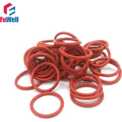10pcs 1.9mm Thickness O Ring Seal Red VMQ O-ring Sealing Gasket 70mm-120mm OD Silicon Good Elasticity O Type Ring Seal Gasket