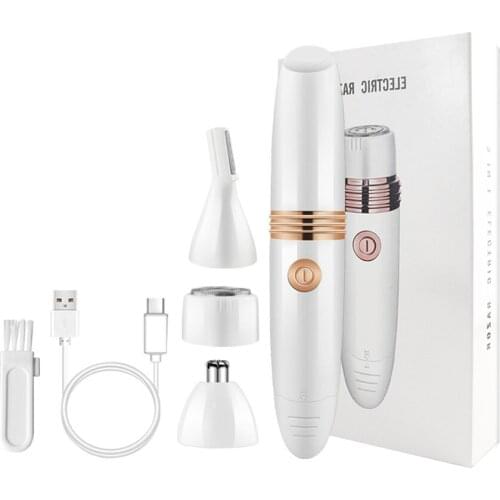 Women 3 in 1 Electric Bikini Trimmer Shaver Hair Remover Nose Hair Eyebrow Lip Arm Hair Trimming Tool 5V 1A Rechargeable