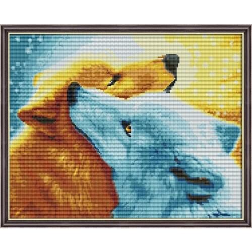 Snow fox 2 cross stitch kit aida 14ct 11ct count print canvas stitches embroidery DIY handmade