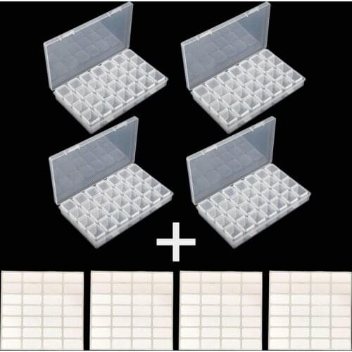 28/56/12pcs Lattices New Plastic Diamond Painting Accessories Container Storage Box Diamant Painting Holder Daimond Box Gift