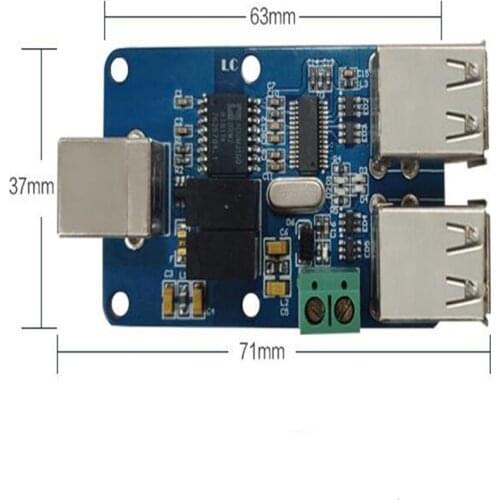 4 channel USB to USB isolator coupled to the isolation module protective sheet ADUM3160