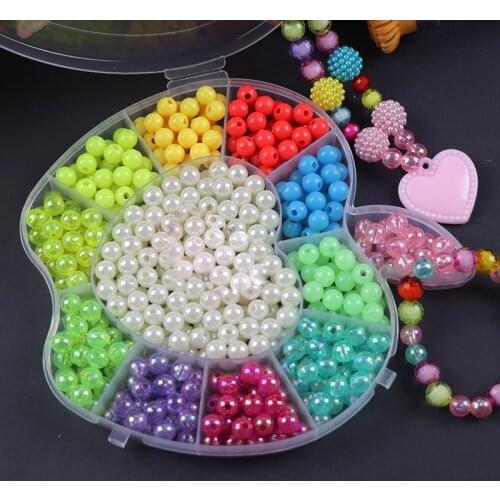 400pcs Diy Acrylic Beads Toys For Children Handmade DIY Bracelet Necklace Toddler Educational Apple Bead kids Toy Gift Puzzle