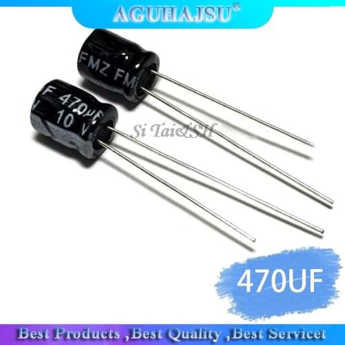 50PCS Higt quality 10V 470UF 6X7mm 470UF 10V Electrolytic capacitor