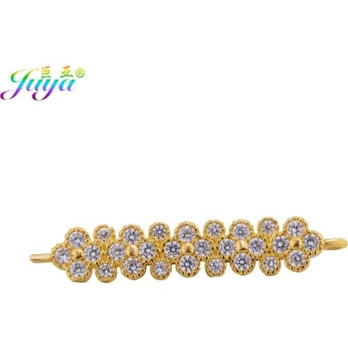 Handmade Jewelry Components Gold/Rose Gold Zircon Connector Accessories For Women Bracelet Necklace Earring DIY Making