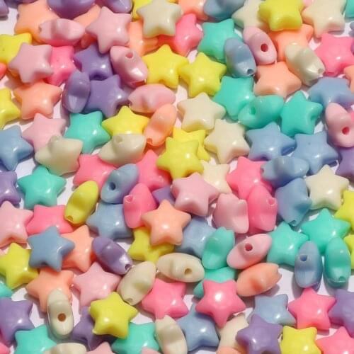 50pcs/lot 11mm Mix Candy Color Acrylic Beads Star Shape Loose Spacer Beads for Jewelry Making Diy Necklace Bracelet Accessories