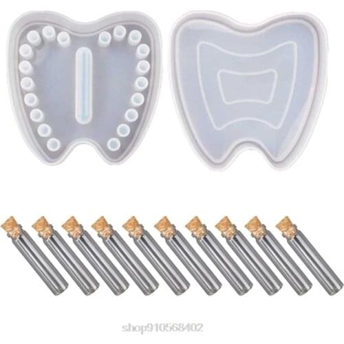 Baby Tooth Box Resin Mold Kids Memory Keepsake Organizer Tooth Fairy Holder Container Resin Casting Mold Tools D10 20 Dropship