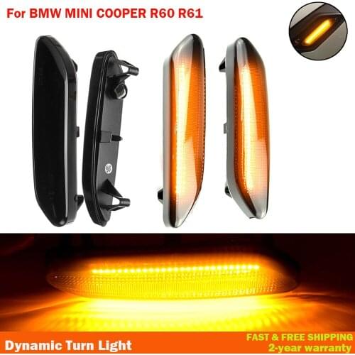 For BMW MiNi Cooper R60 R61 Countryman Paceman LED Dynamic Scroll Flashing Side Marker Indicator Lamp Turn Signal Fender Lights