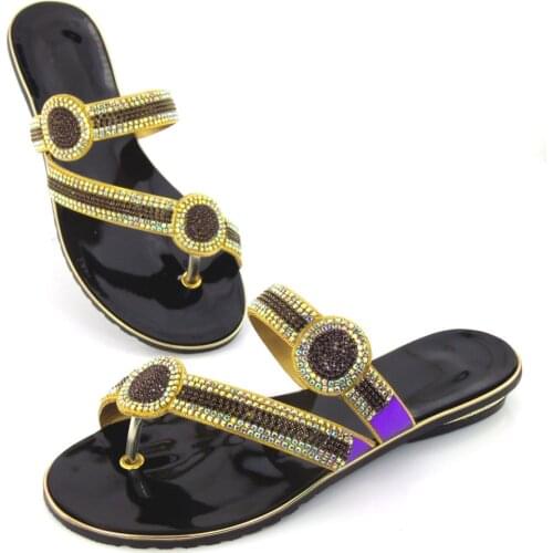 Doershow Guaranteed Quality African Summer Slippers Sandals Women Rhinestone Pumps Free Shipping!!DD1-104