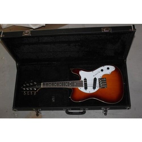 Custom 8 string sunburst guitar, childen bass, kids bass,travel guitar,mini guitar,HH pickupschrome button,maple neck