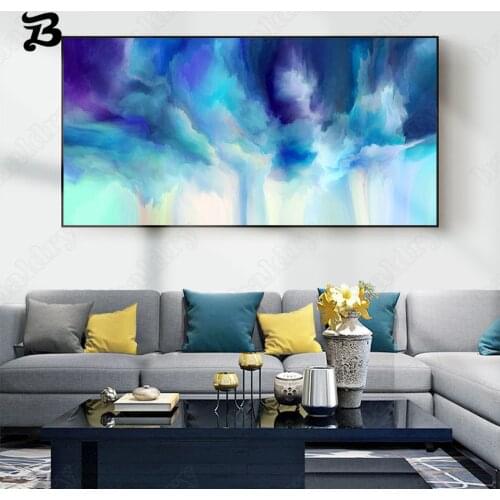 Canvas Painting Wall Art Nordic Abstract Graffiti Aurora Art Canvas Splash Ink Posters and Print for Living Room Home Decoration