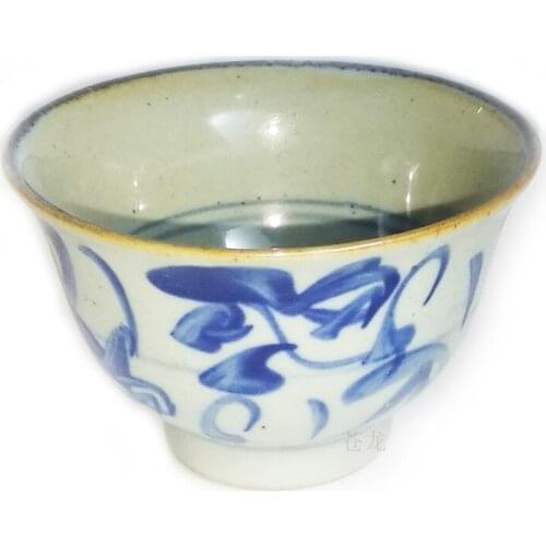 Jingdezhen Ceramics Tea Cup High Temperature Ancient Kiln Water Cup Double Line Jade Retro Character Single Master Cup