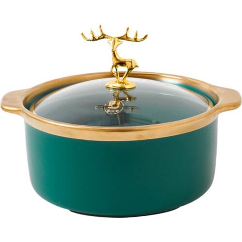 Ceramic pot With glass cover cooking pot Cookware set pots and pans Hotpot High temperature resistant casserole pots for cooking