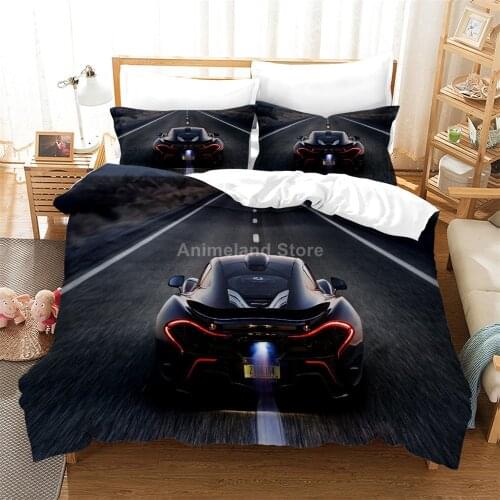 Cool Boys Cars Bedding Set Black 3d Scenery Bed Linen Quilt Duvet Cover Sets Home Textile Decor Twin Single Queen King Size Gift