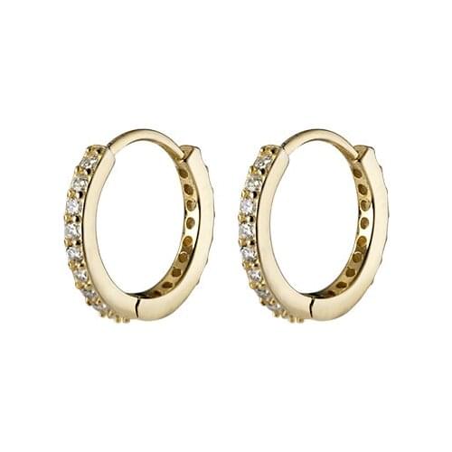 Lo Paulina 2021 Micro Paved Solid 925 Sterling Silver Hoop Earrings 10~12~14~16mm For Women Gifts Joyas Bijoux Fine Jewelry