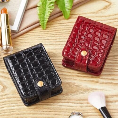 2021 Python Pattern Lipstick Cosmetic Bag With Mirror Makeup Bag Portable Travel Pouch Organizer PU Leather Small Storage Cases