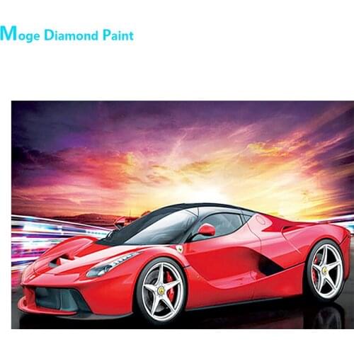 Red Cool Sports Car Diamond Painting Round Full Drill Nouveaute DIY Mosaic Embroidery 5D Cross Stitch Cartoon Christmas Images