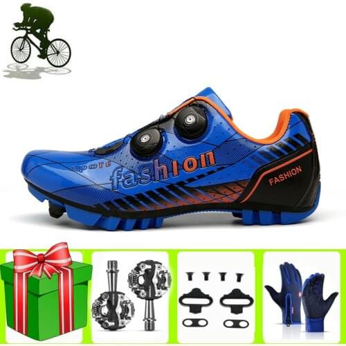 Mountain Bike Shoes SPD Cleats Bicycle Sports Outdoor Blue Training Cycle Sapatilha Ciclismo Mtb Women Sneakers Men Bicicleta