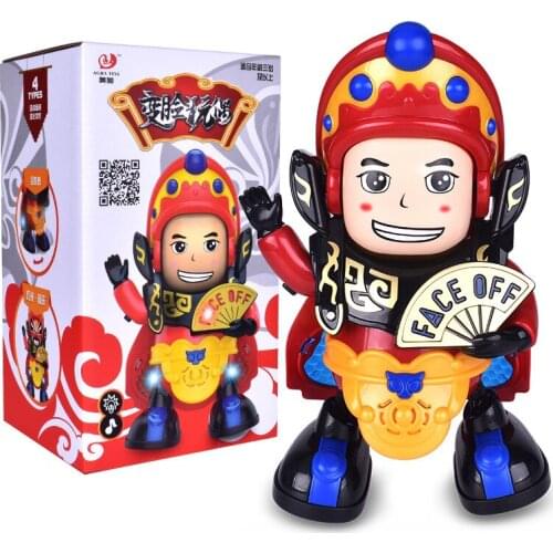 New Chinese Style Dancing Robot Toy Electric Face Changing Doll Sichuan Opera Automatic Face Changing Doll Kids Toys Educational