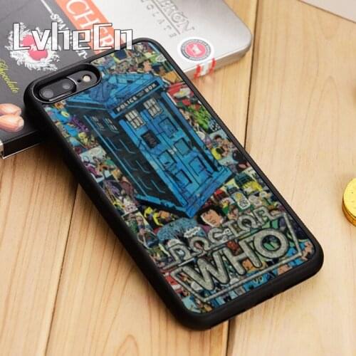 LvheCn DR WHO COMIC TARDIS Rubber Phone Case For iPhone 5 6s 7 8 plus 11 12 Pro X XR XS Max Samsung Galaxy S6 S7 edge S8 S9