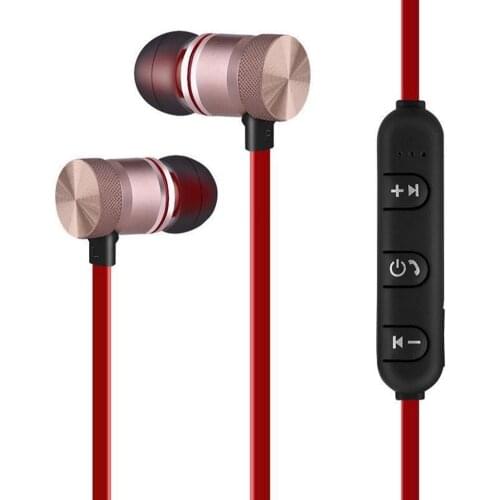 Metal Magnet Earphone Wireless Bluetooth Sports Running Stereo In-ear Noise Reduction Stereo Headset