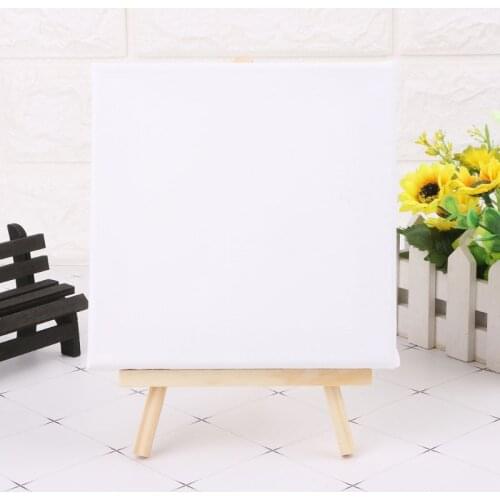 Mini Canvas And Natural Wood Easel Set For Art Painting Drawing Craft Wedding Supply