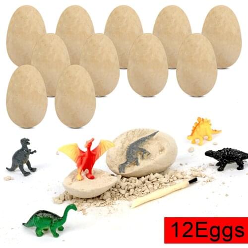 12pcs/Set Dinosaur Eggs Excavation Set DIY Dino Eggs Digging Kit Archaeology Science Stem Gift Model Educational Toy Paleontolog