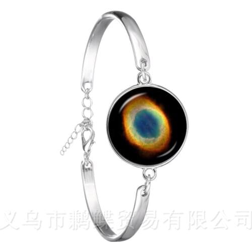 2018 New Fashion Galaxy Bracelet Men Women Universe Outer Space Nebula Charms Silver Plated Bangle Best Gift
