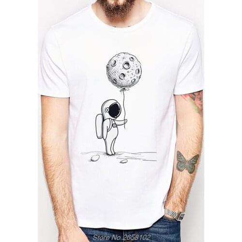 2019 New Arrivals Funny Astronaut Men T Shirt Summer High Quality Custom T-Shirt Fashion Tops Harajuku Streetwear