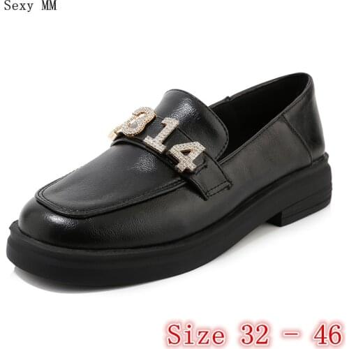 Slip-On Women Oxfords Brogue Shoes Loafers Flats Woman Casual Flat Shoes Small Plus Size 32 33 - 40 41 42 43 44 45 46