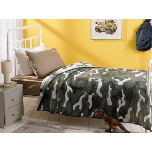 Military blanket for for boys four Seasons cotton super soft 150x200 cm green