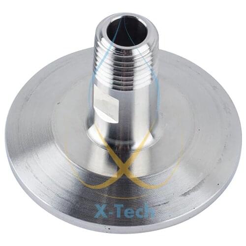 Flat End Cap1.5" Tri-Clamp - 1/4" male thread, SS304
